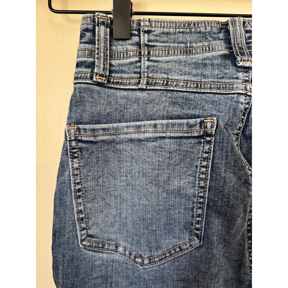 SO High Rise Flare Jeans Juniors 3 26W Front Seam 70s Boho Stretch Denim - Picture 4 of 10